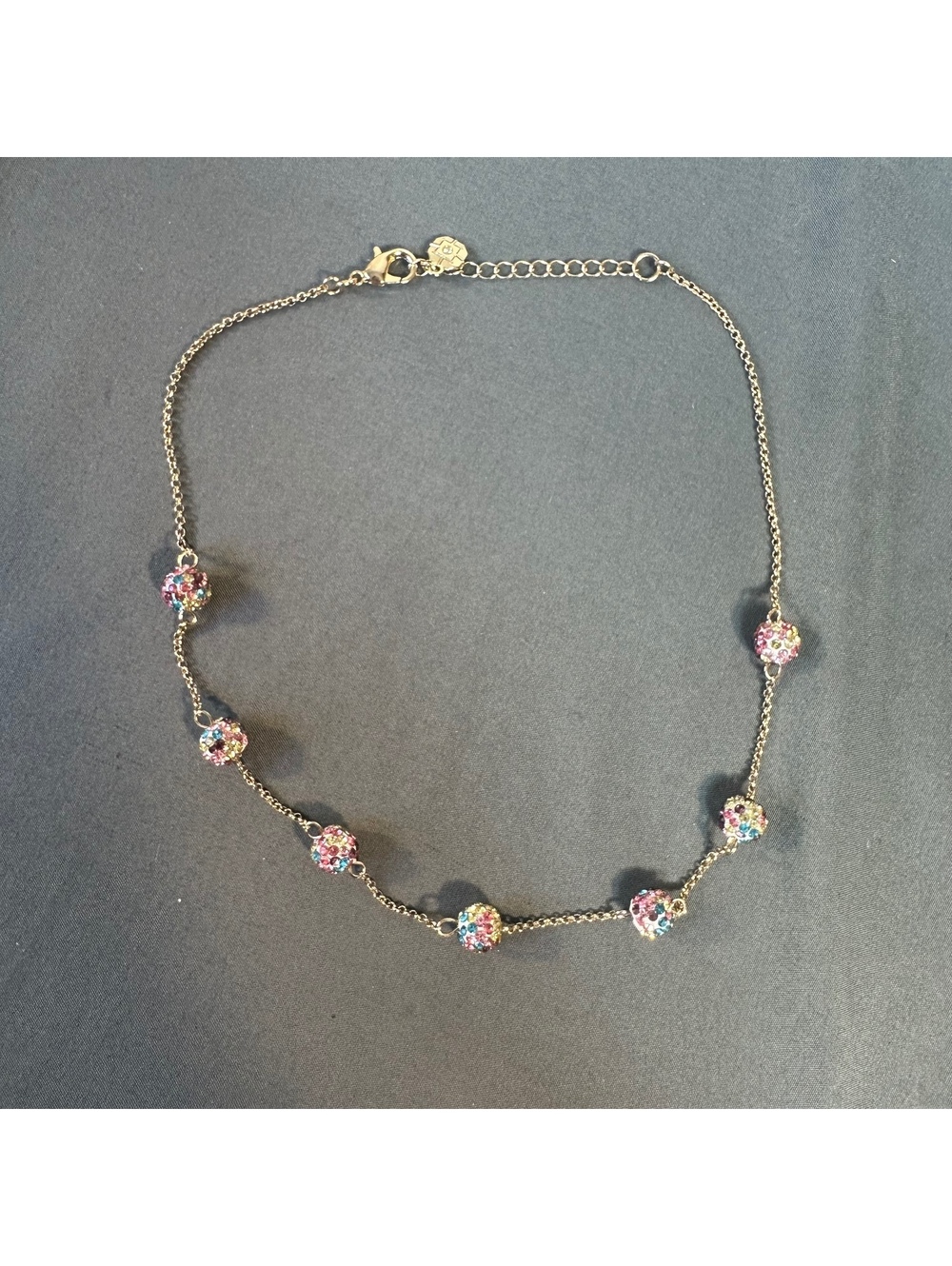 Monet Gold & Multi Colored Gemstone Spheres Beads Necklace